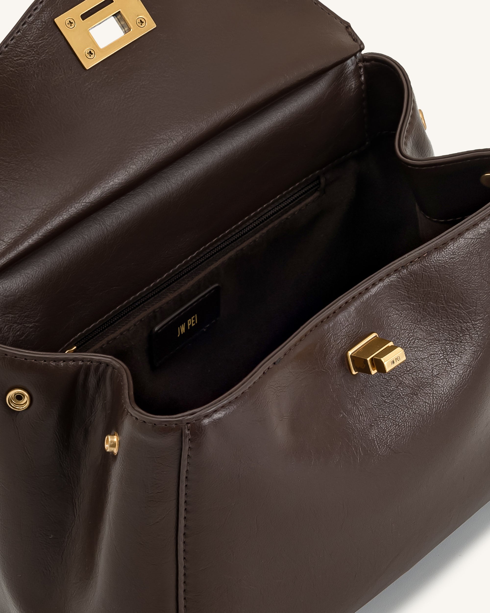 Lucia Classic Top Handbag - Dark Brown - Image 5
