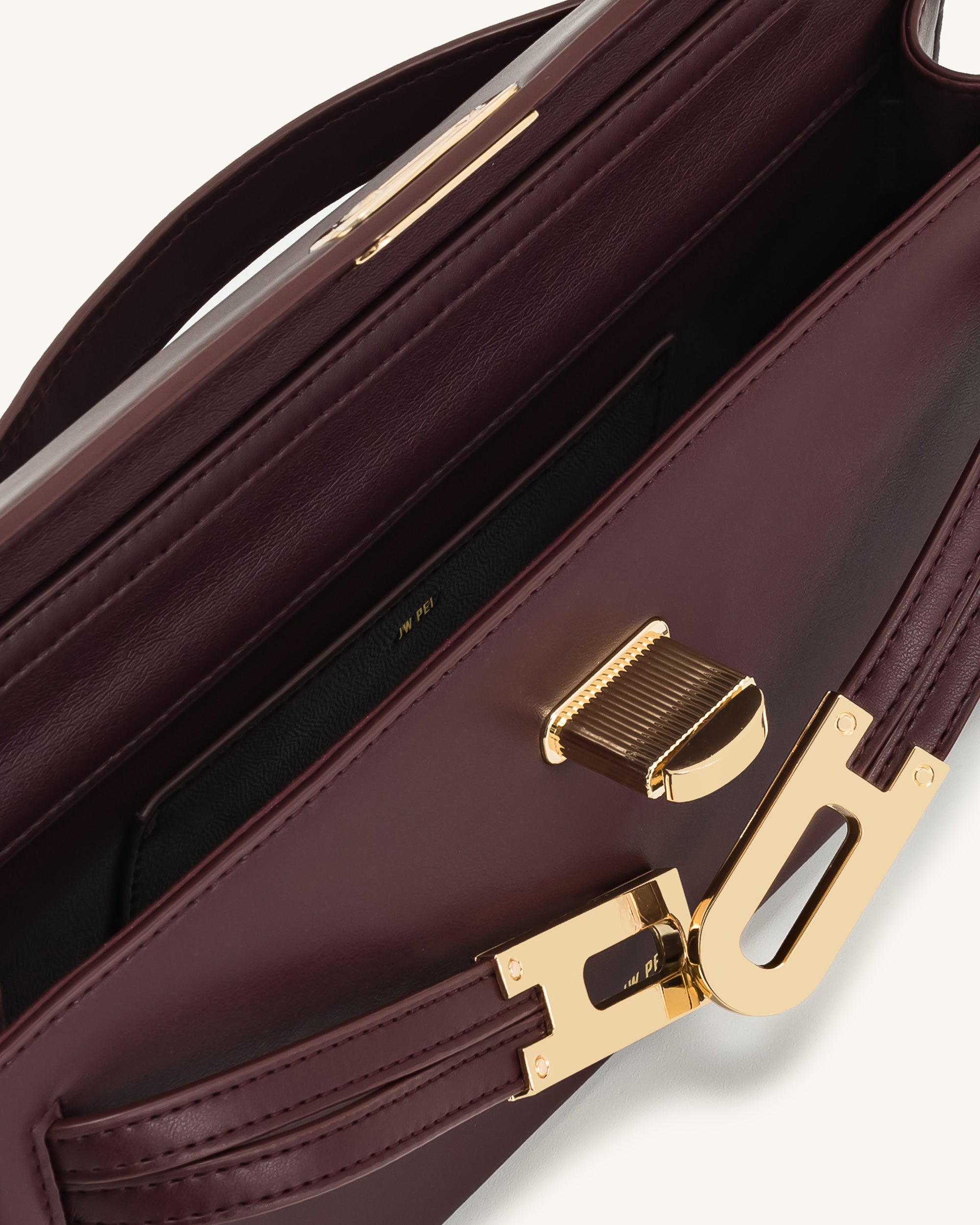 Bria Structured Top Handle Bag - Deep Burgundy - Image 5