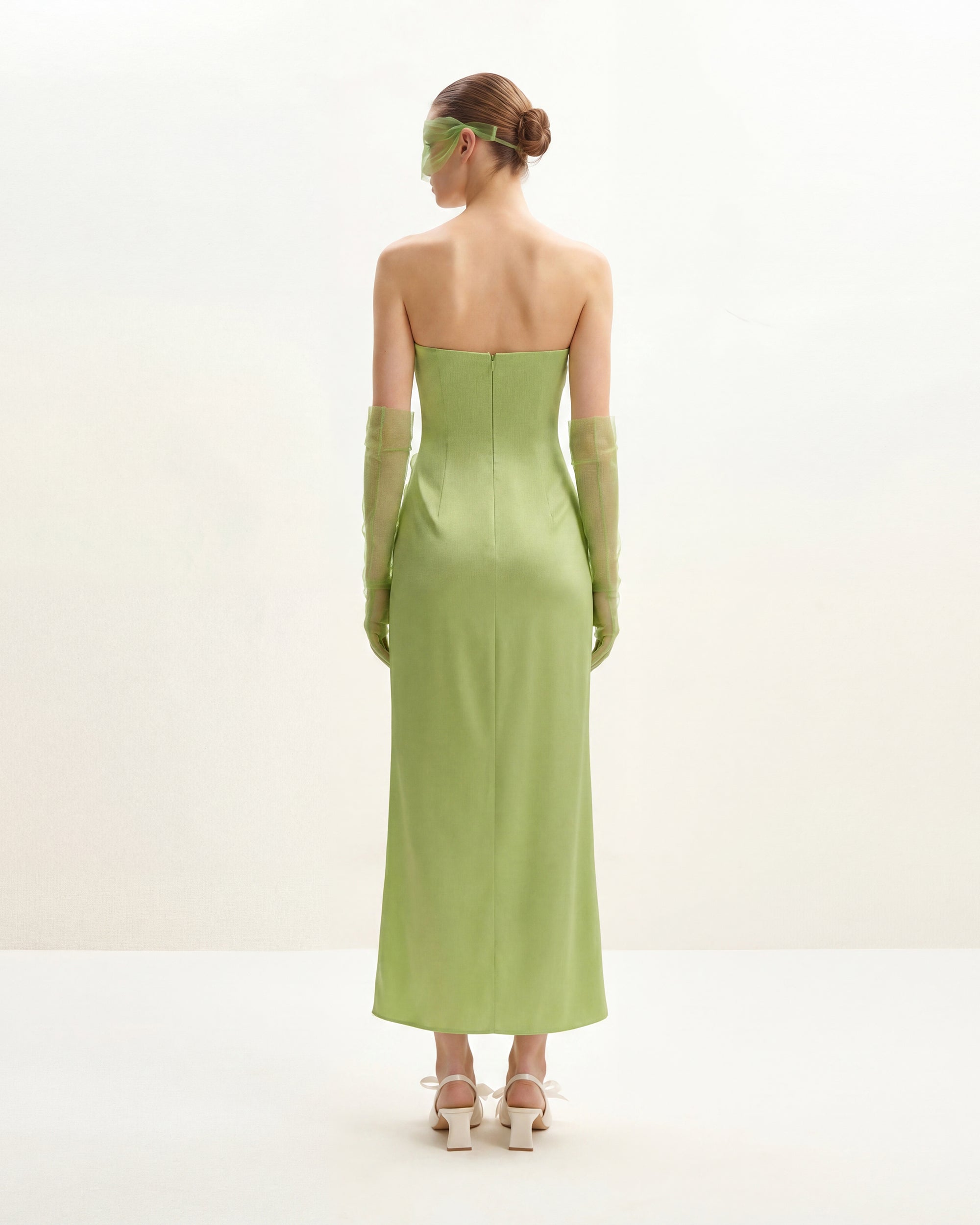 Floral Embroidered Long Dress - Green - Image 2