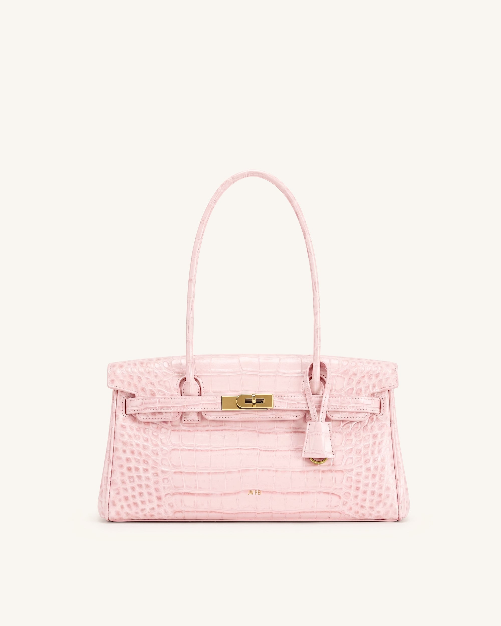 Yara Shoulder Bag - Sakura Pink Croc