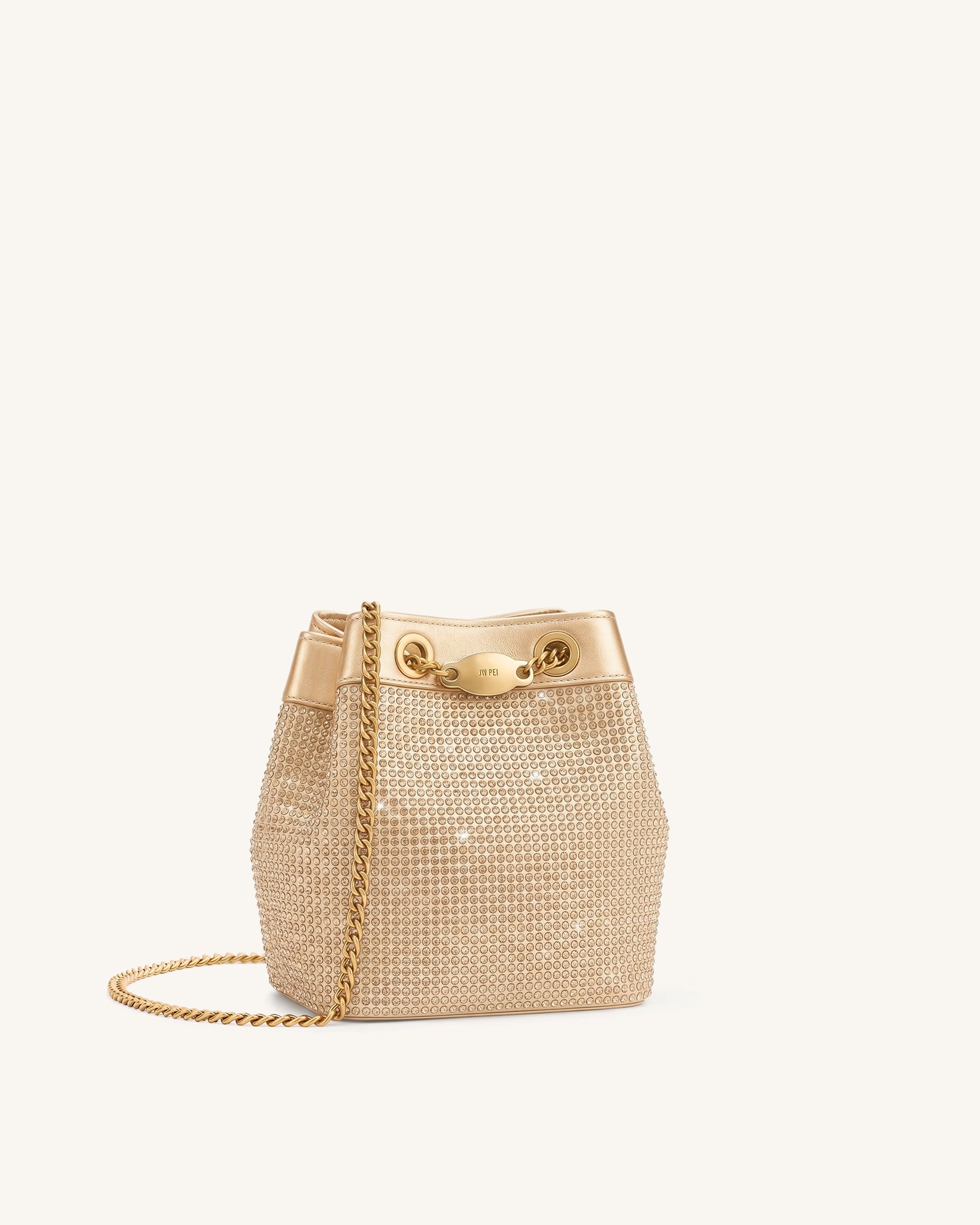 Yara Artificial Crystal Bucket Bag - Champagne - Image 2