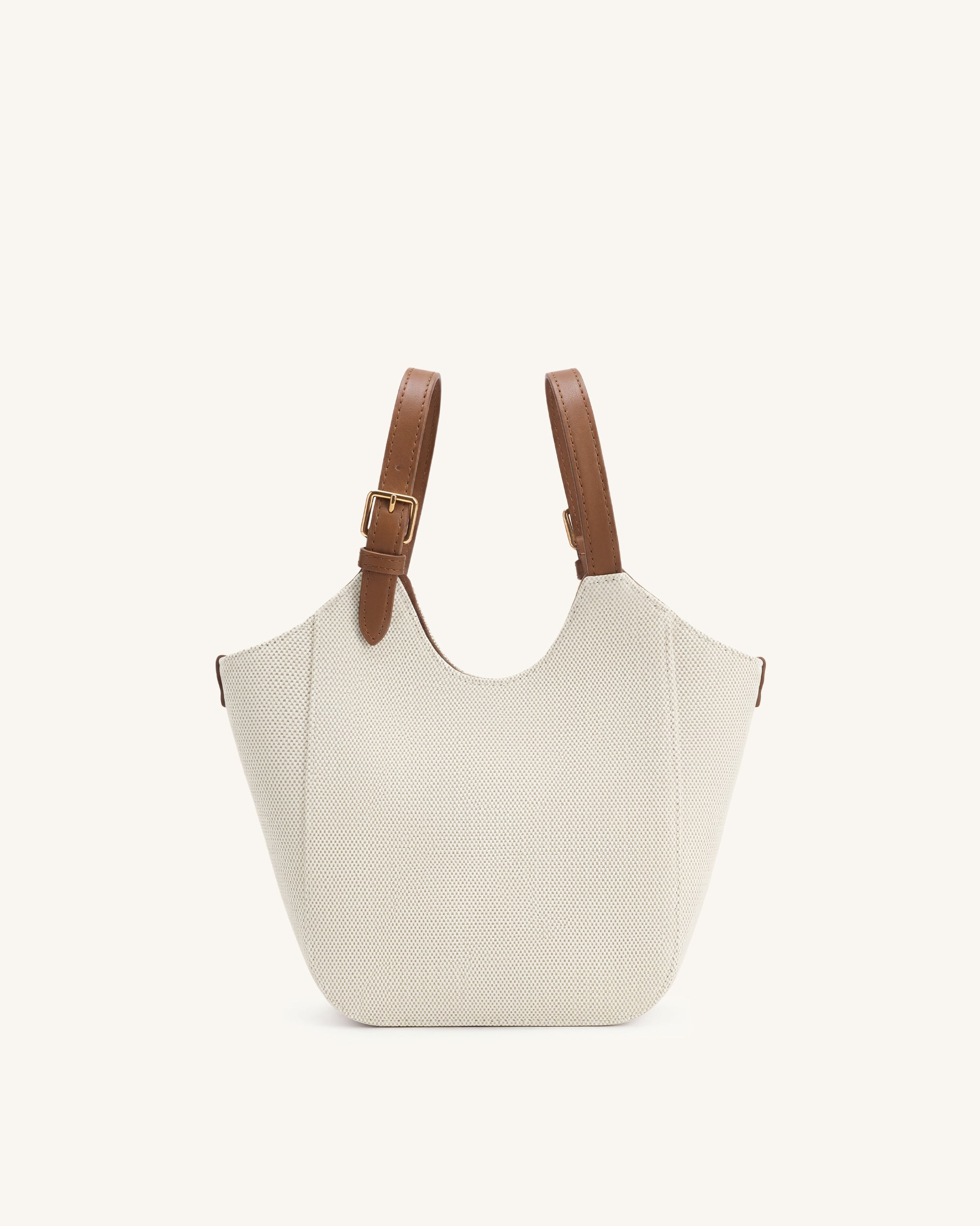 Ines Padlock Tote Bag - Brown Canvas - Image 6