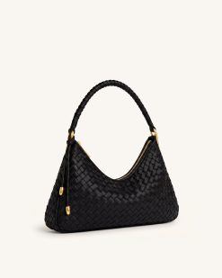 Alternative view of Lorena Woven Shoulder Bag - Black