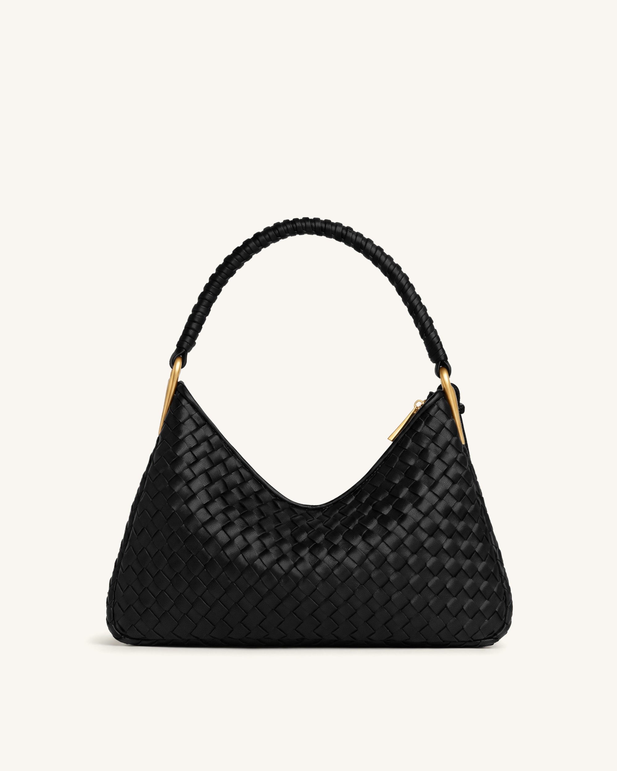 Lorena Woven Shoulder Bag - Black - Image 3