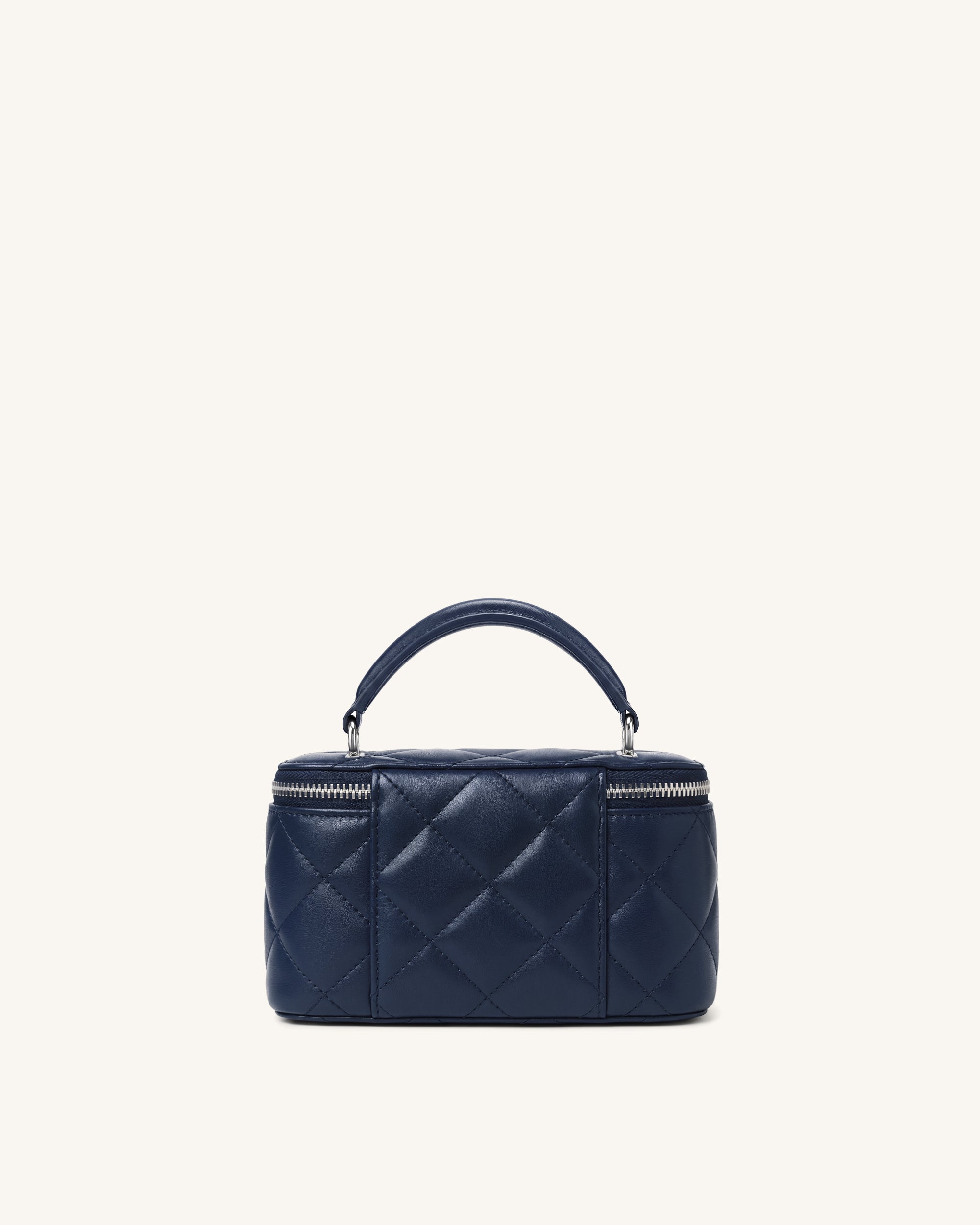 Vivienne Quilted Vanity Top Handle Bag - Navy - Image 3