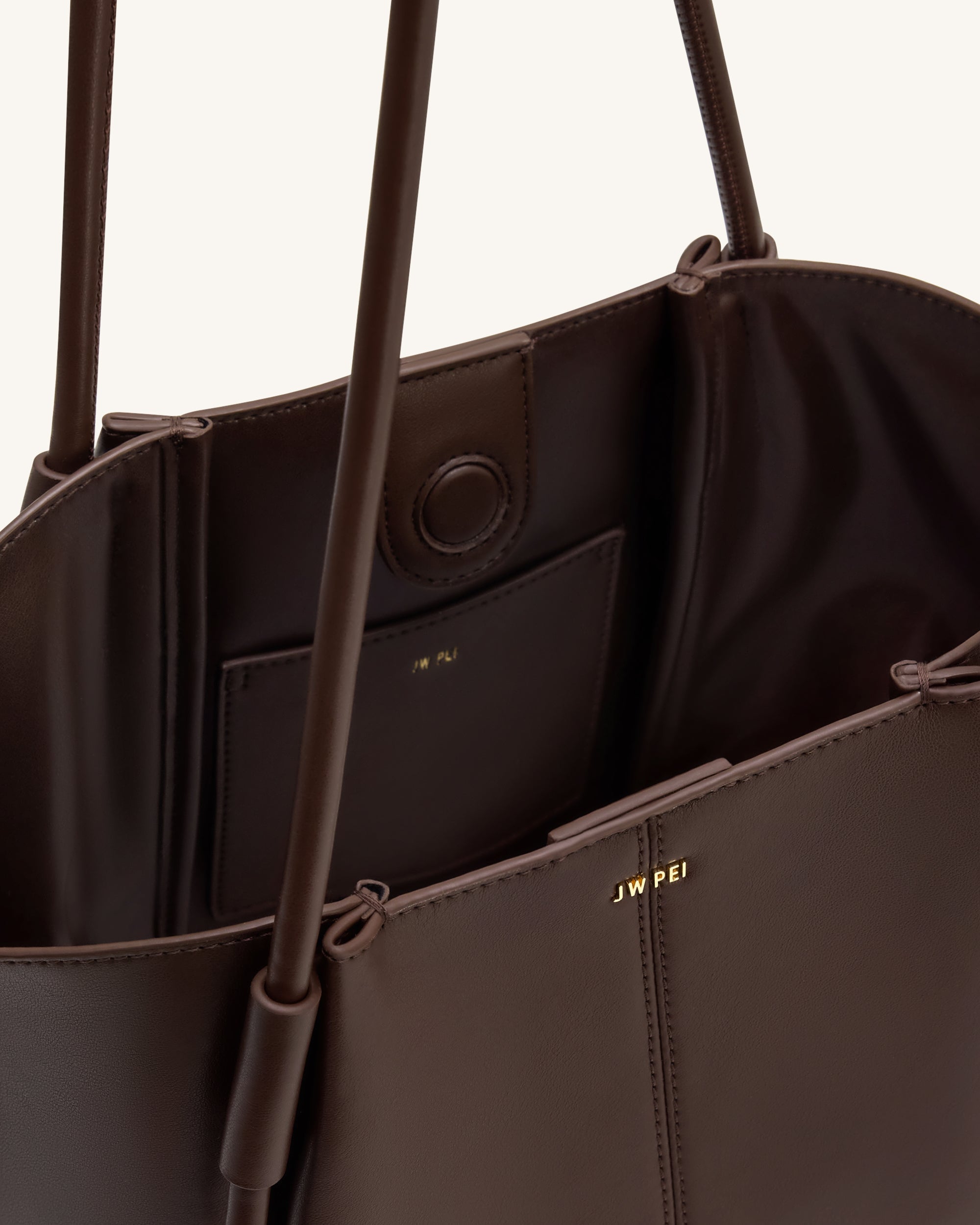 Nala Wide Tote Bag - Deep Brown - Image 5