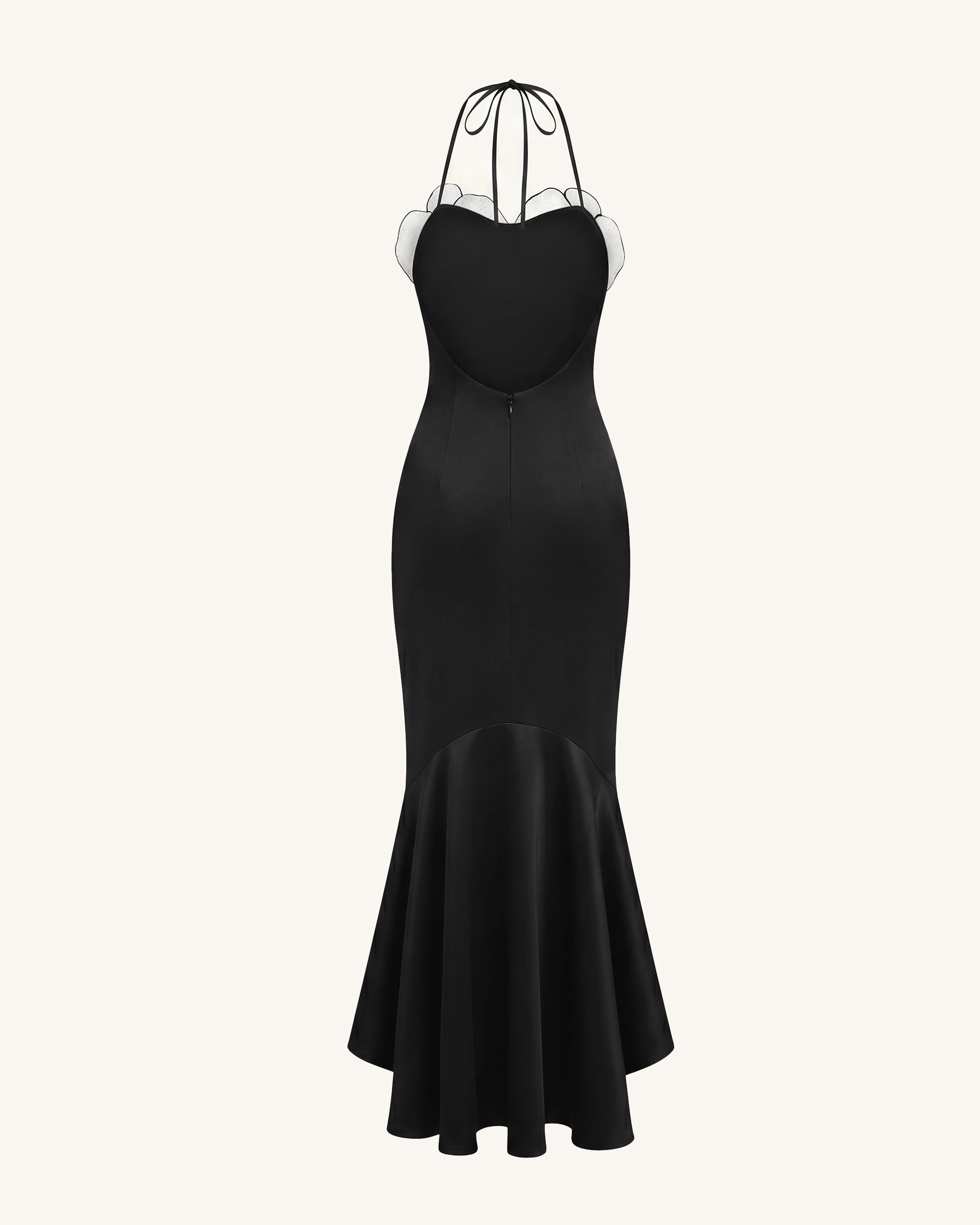 Orchid Embroidered High-Low Midi Dress - Black - Image 4