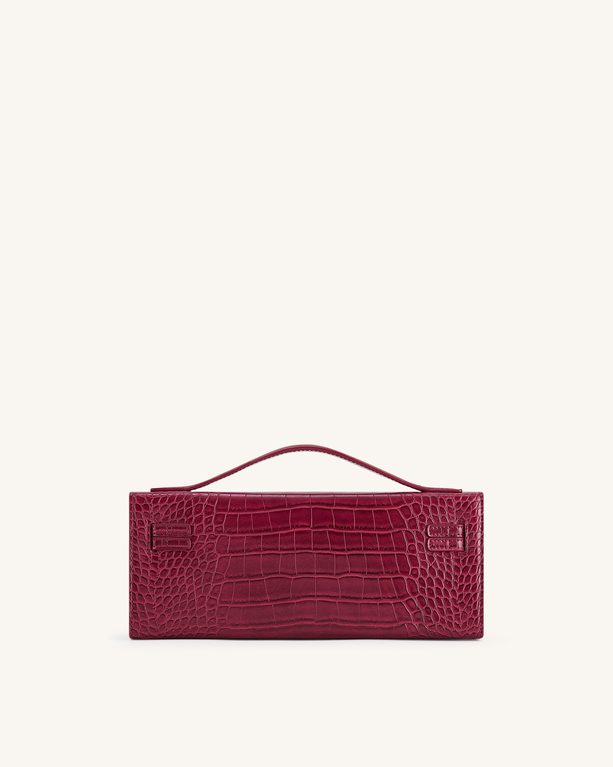 Bria Structured Top Handle Bag - Burgundy Croc - Image 3