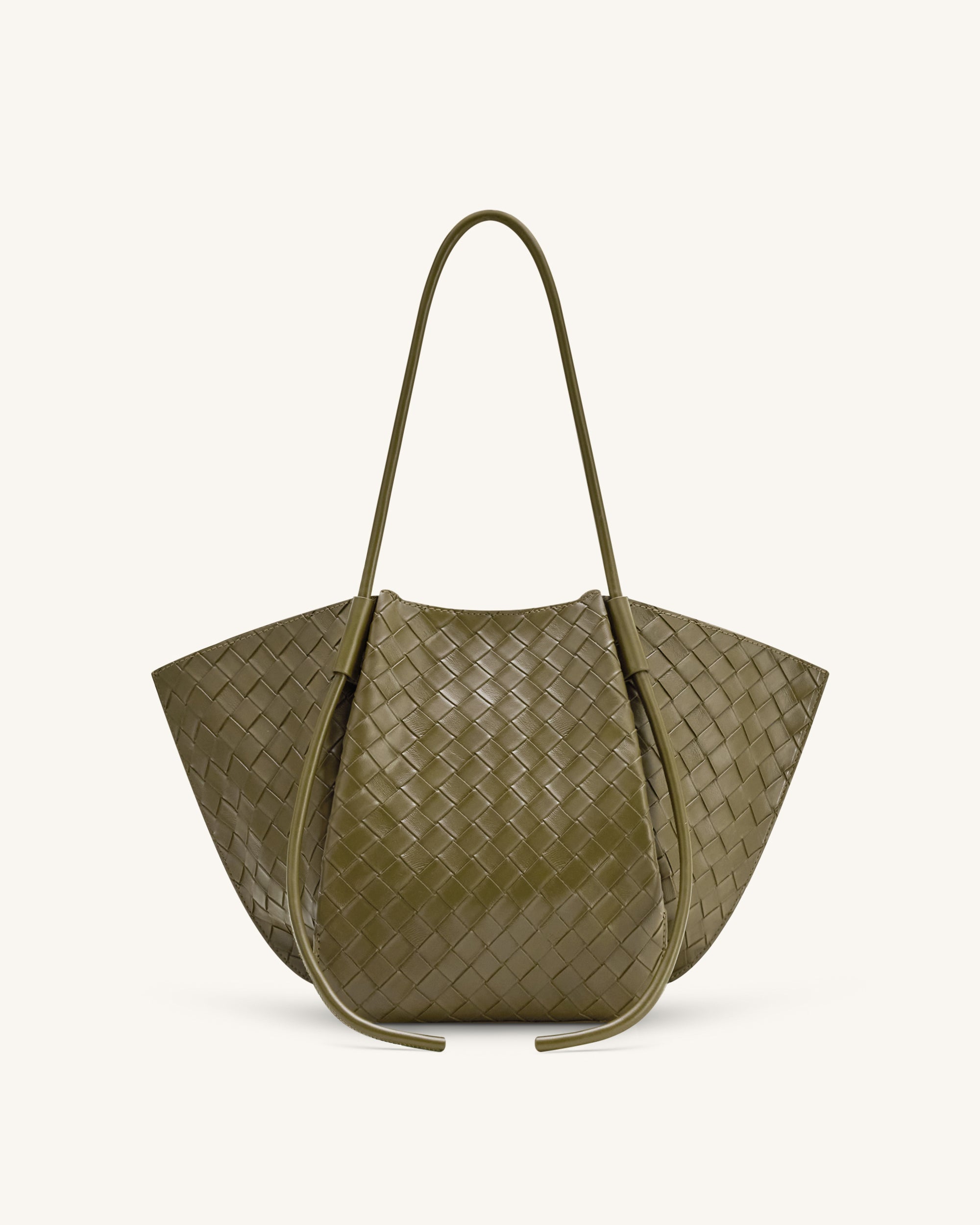 Nala Wide Weave Texture Tote Bag - Olive Green - Image 3