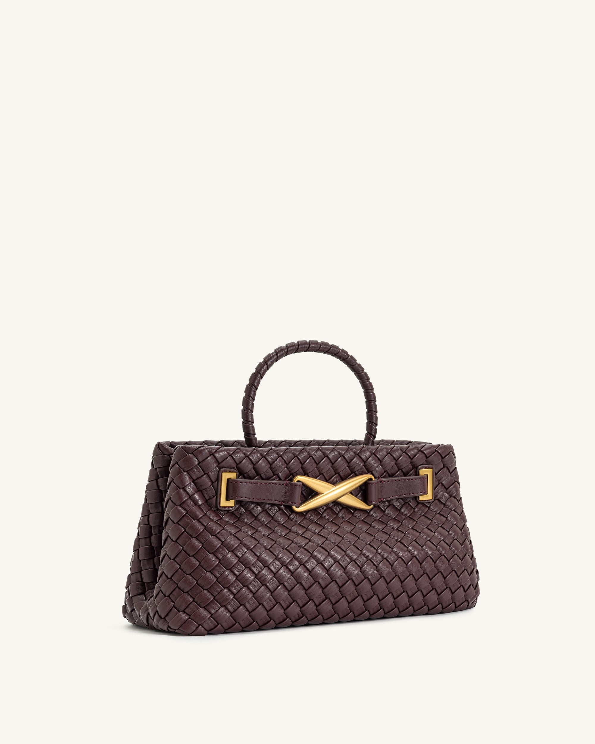 Elora Woven Tote Bag - Deep Burgundy - Image 2