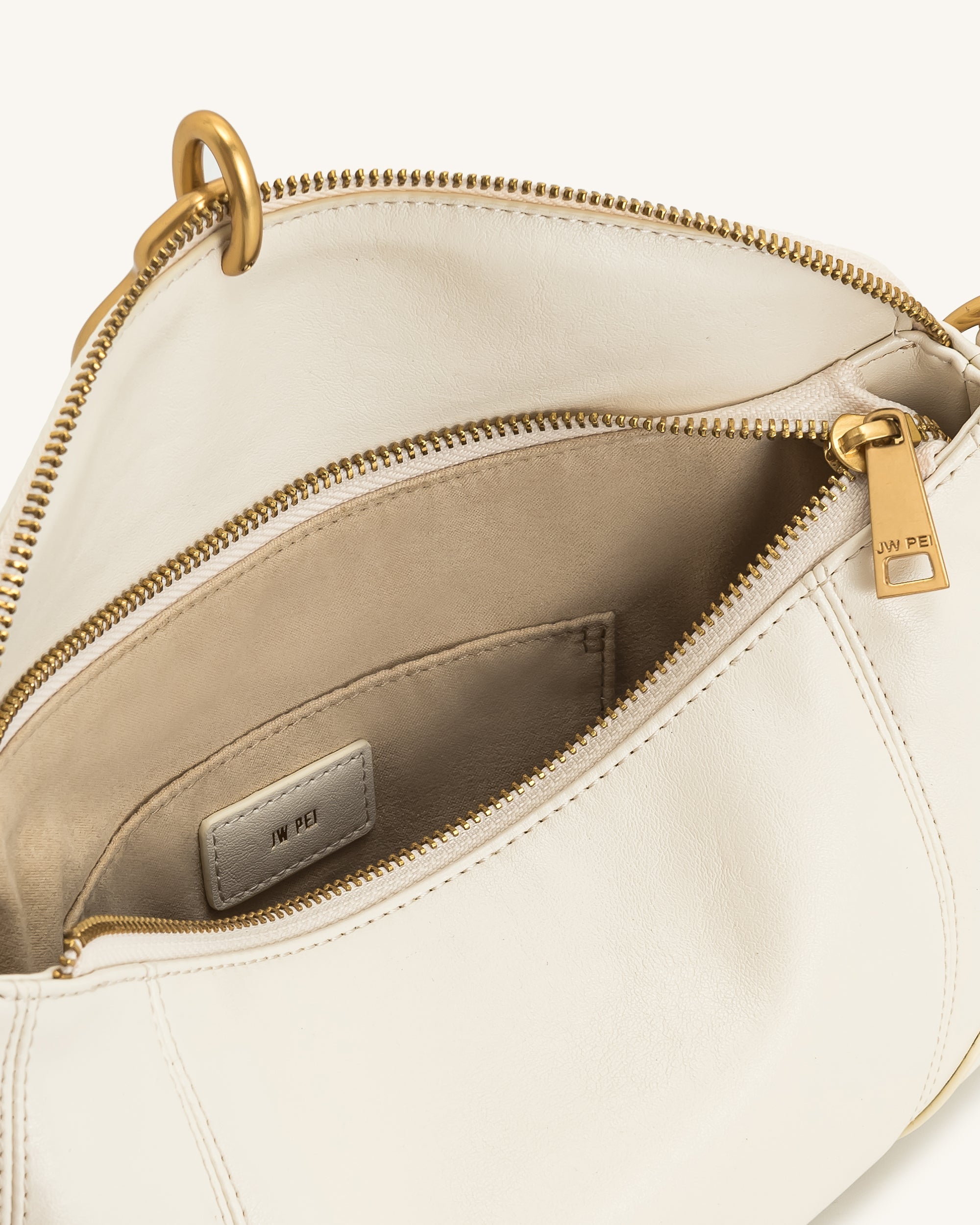 Jayla Metal Pendant Embellished Shoulder Bag - White - Image 4