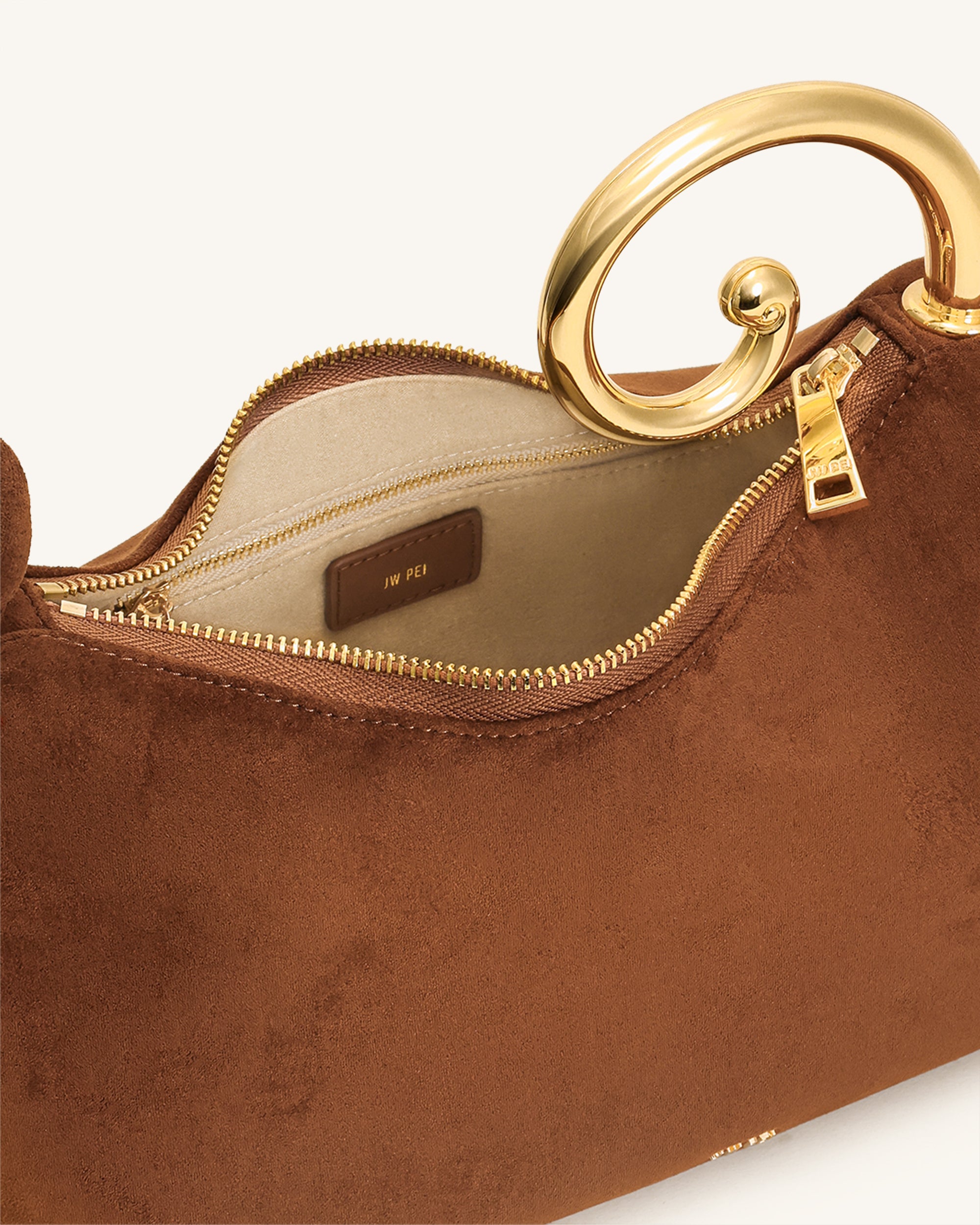 Nell Fringe Hardware Top Handle Bag - Mocha Brown - Image 5