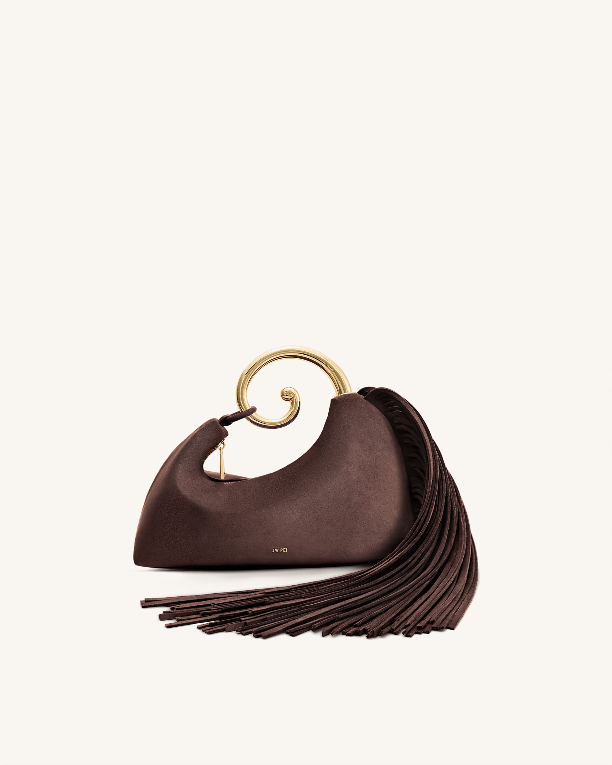 Nell Fringe Hardware Top Handle Bag - Deep Brown - Image 2