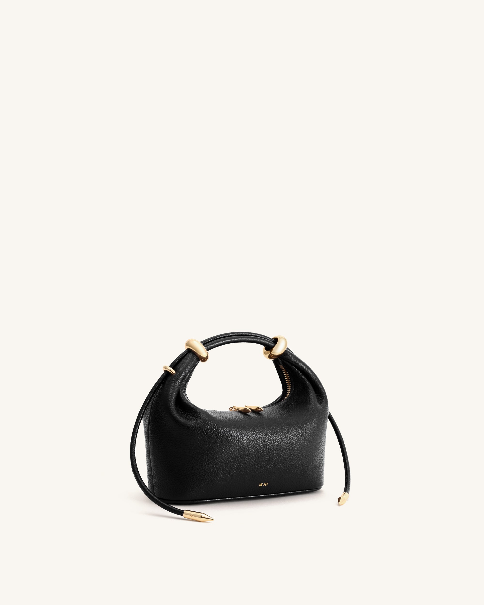 Ellie Metal Ring Embellished Top Handle Bag - Black - Image 4
