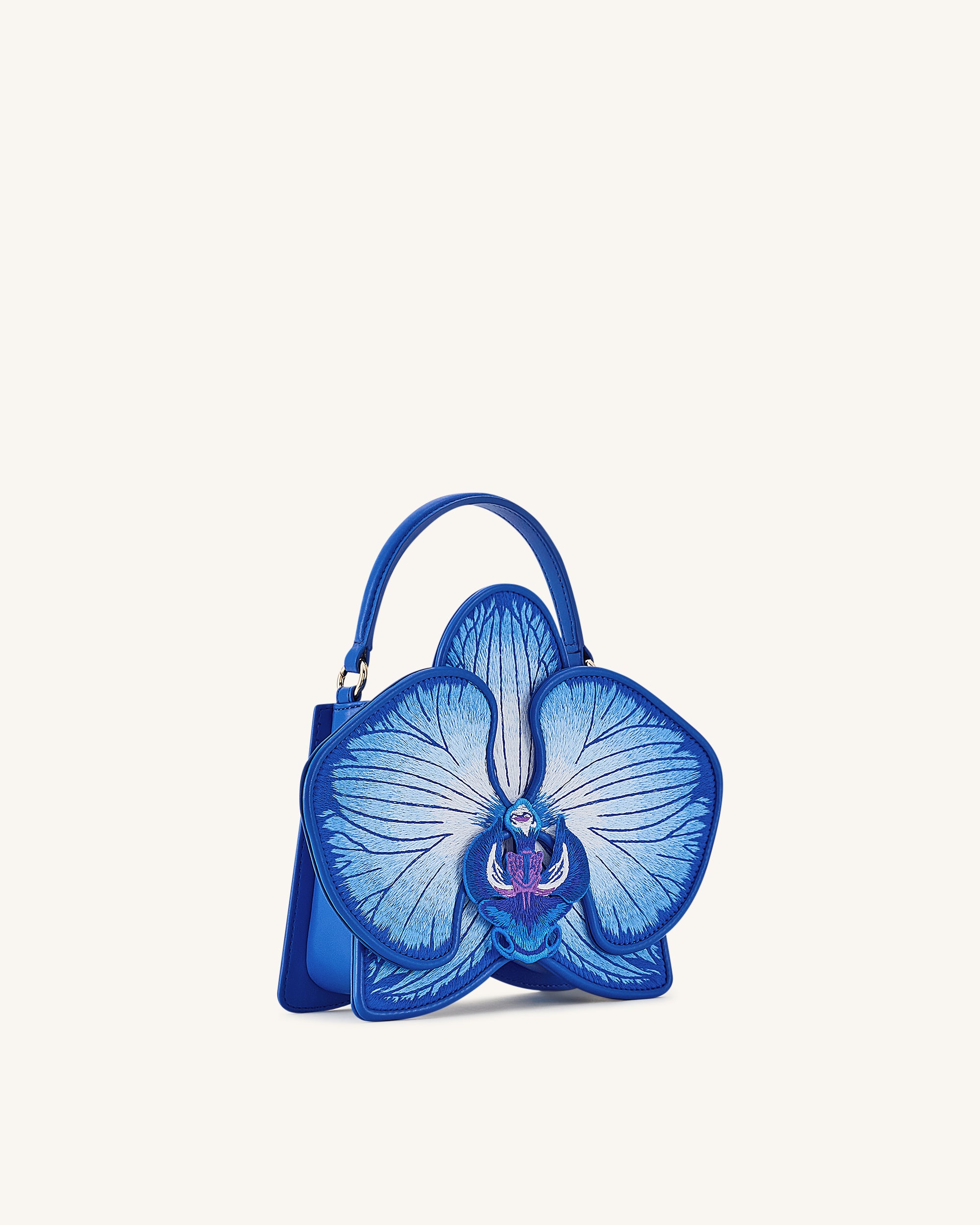 Flora Orchid Shaped Top Handle Bag - Blue - Image 2