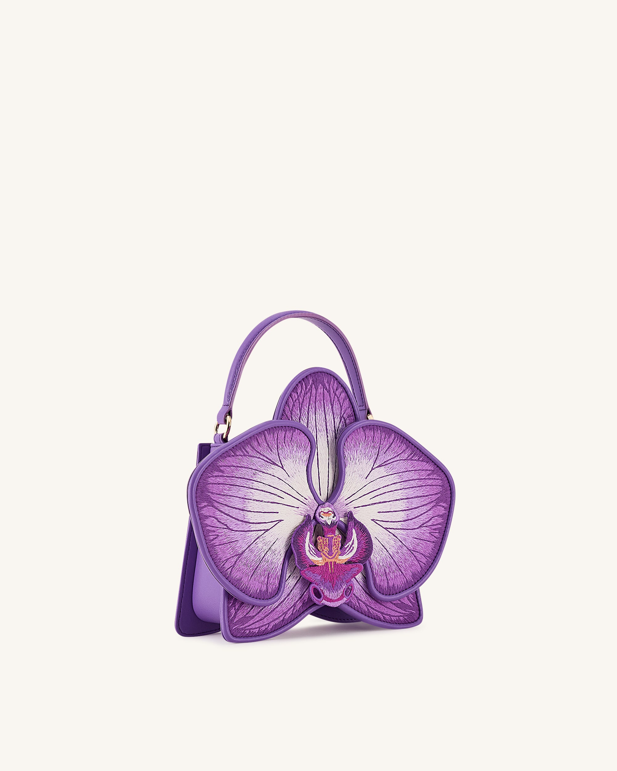 Flora Orchid Shaped Top Handle Bag - Purple - Image 2