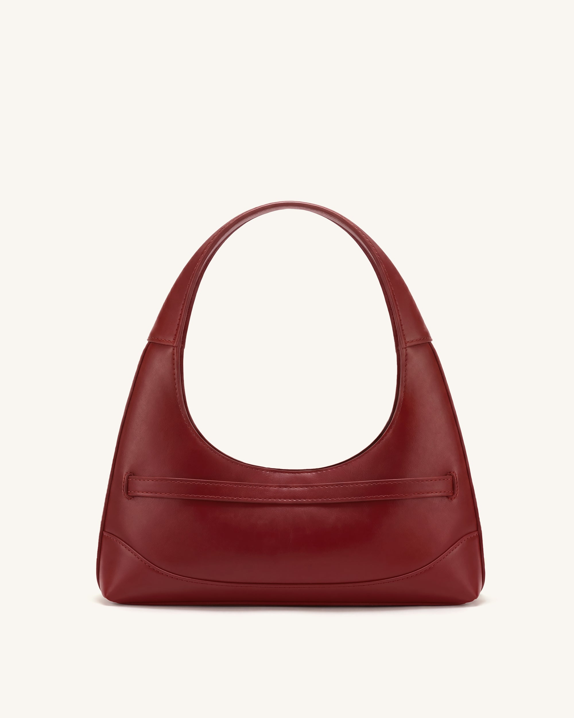Noelle Belted Shoulder Bag - Deep Burgundy - Image 3