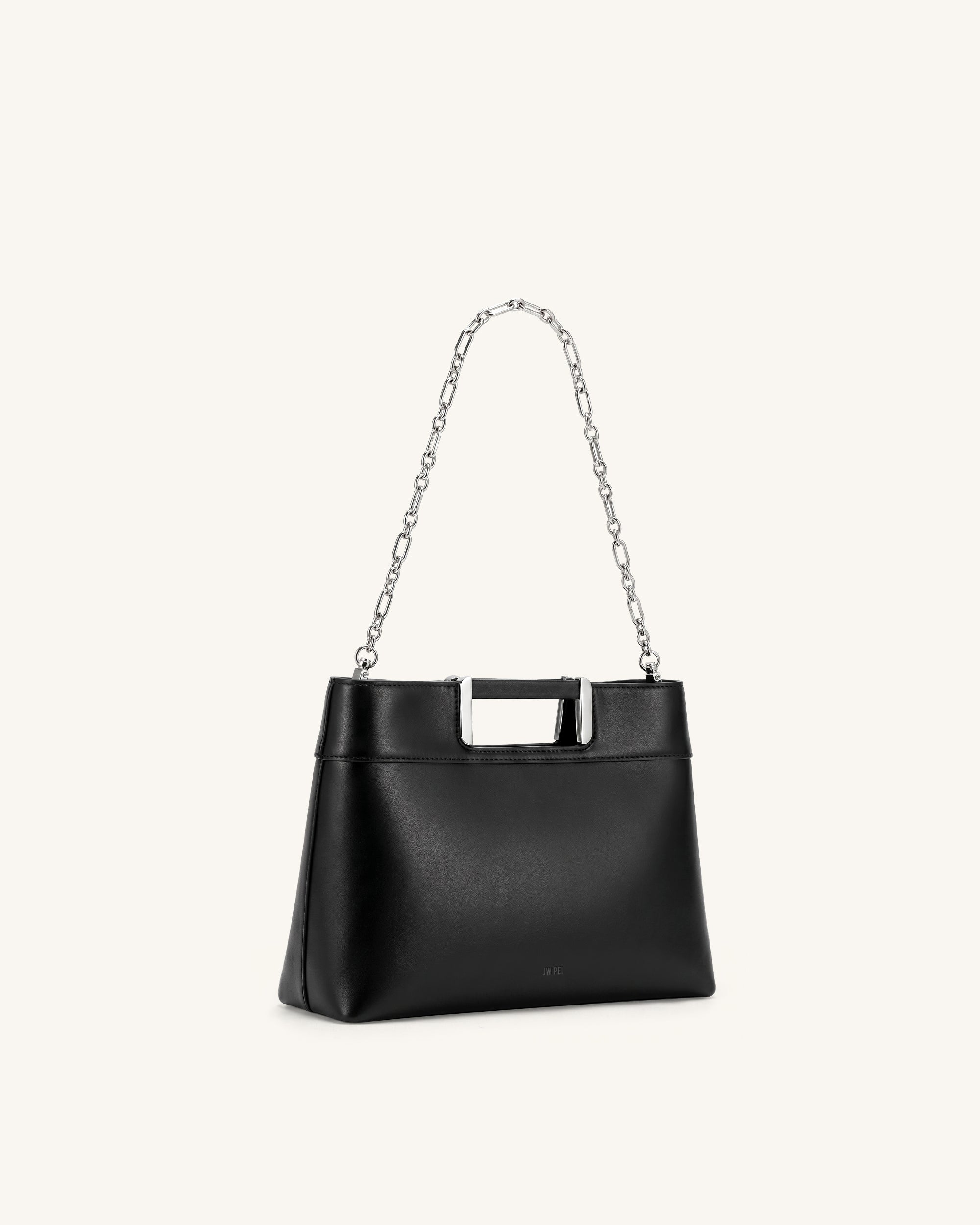 Elodie Chain Handle Top Handle Bag - Black - Image 3