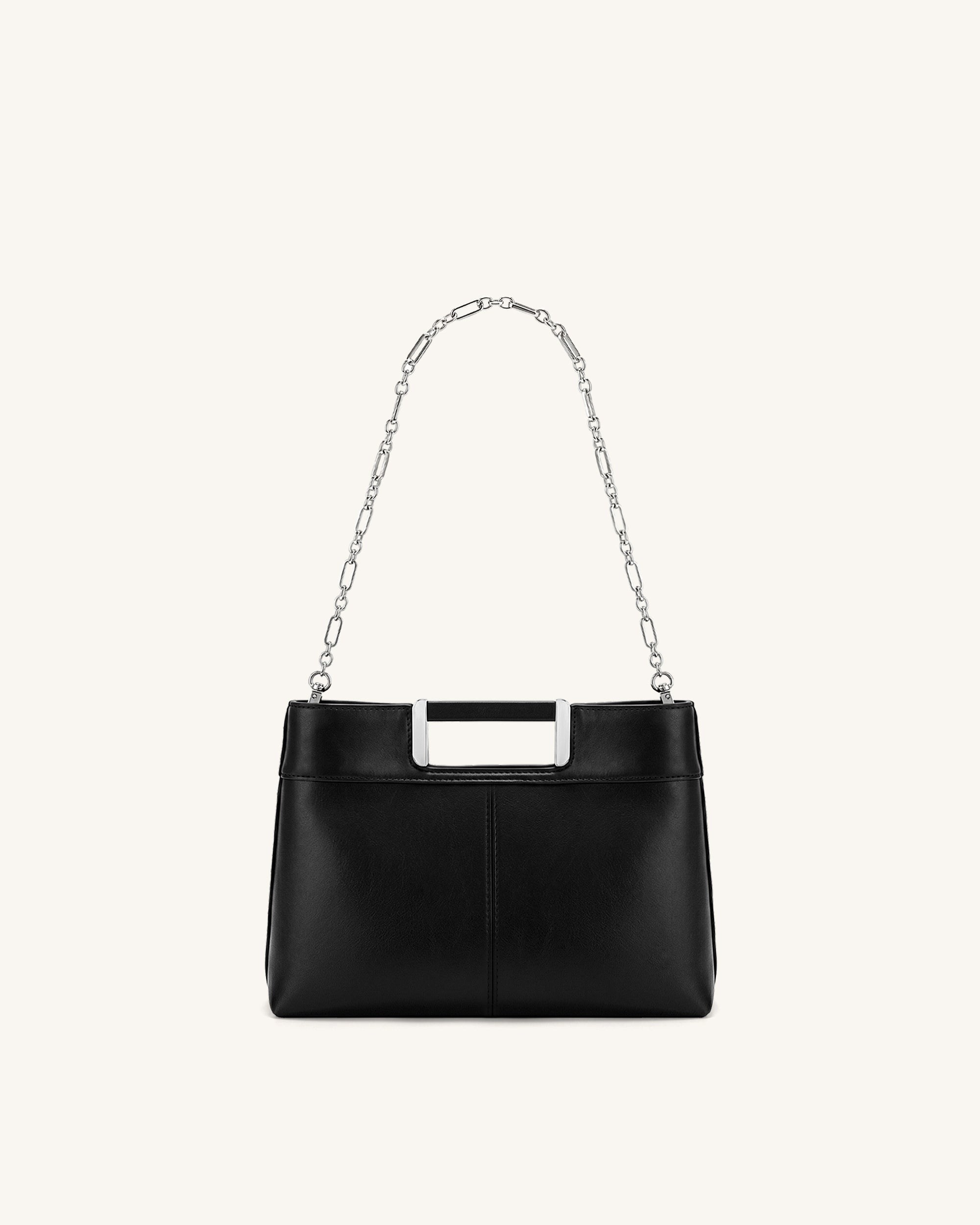 Elodie Chain Handle Top Handle Bag - Black - Image 4