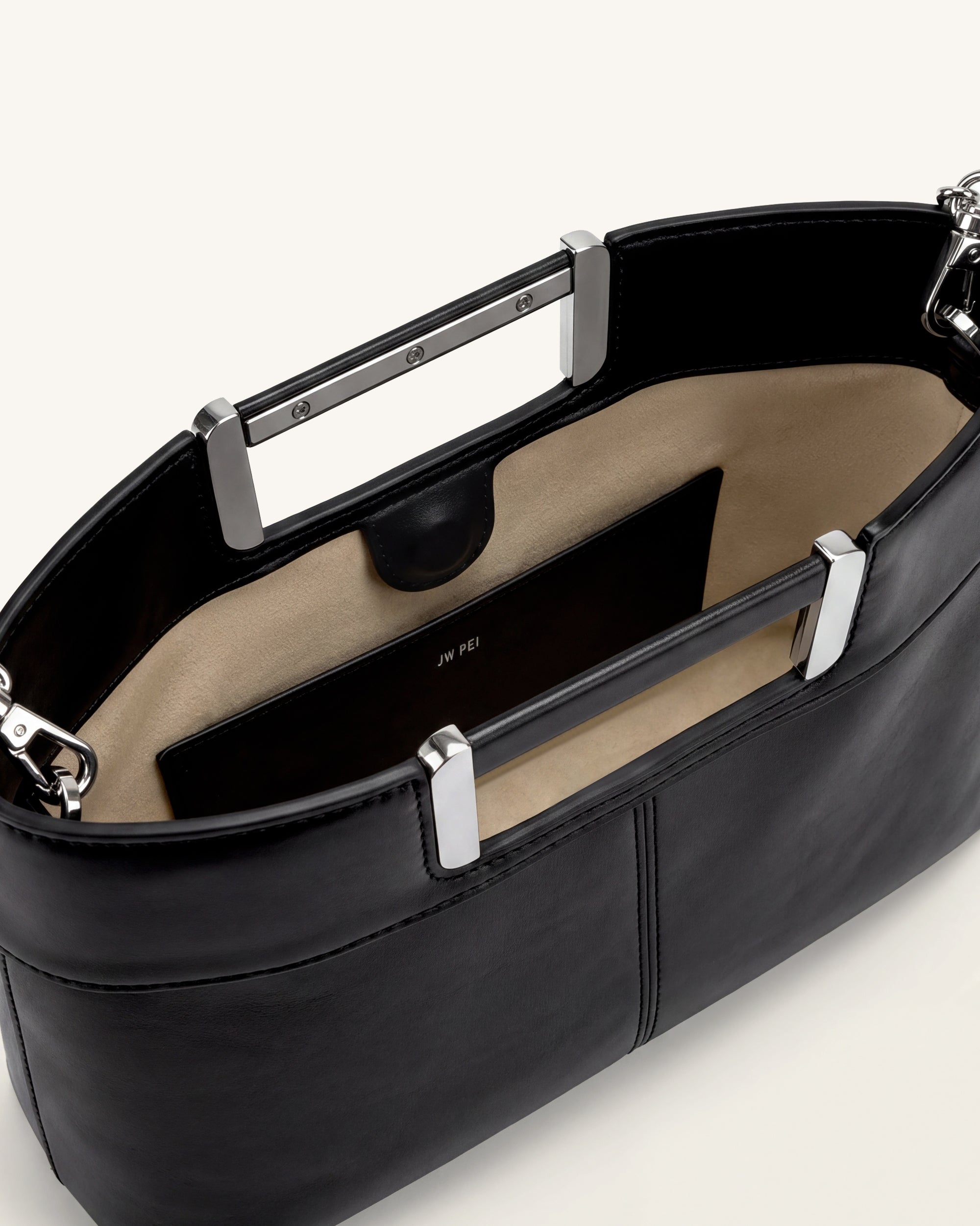 Elodie Chain Handle Top Handle Bag - Black - Image 5