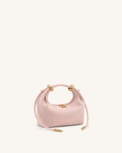 Alternative view of Ellie Faux Suede Metal Ring Embellished Top Handle Bag - Pink