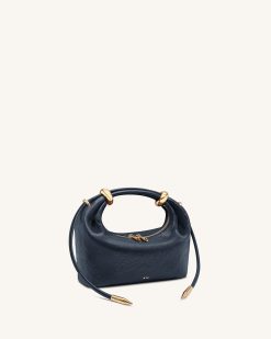 Alternative view of Ellie Metal Ring Embellished Top Handle Bag - Navy