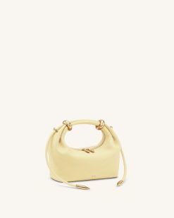 Alternative view of Ellie Metal Ring Embellished Top Handle Bag - Lemon Yellow