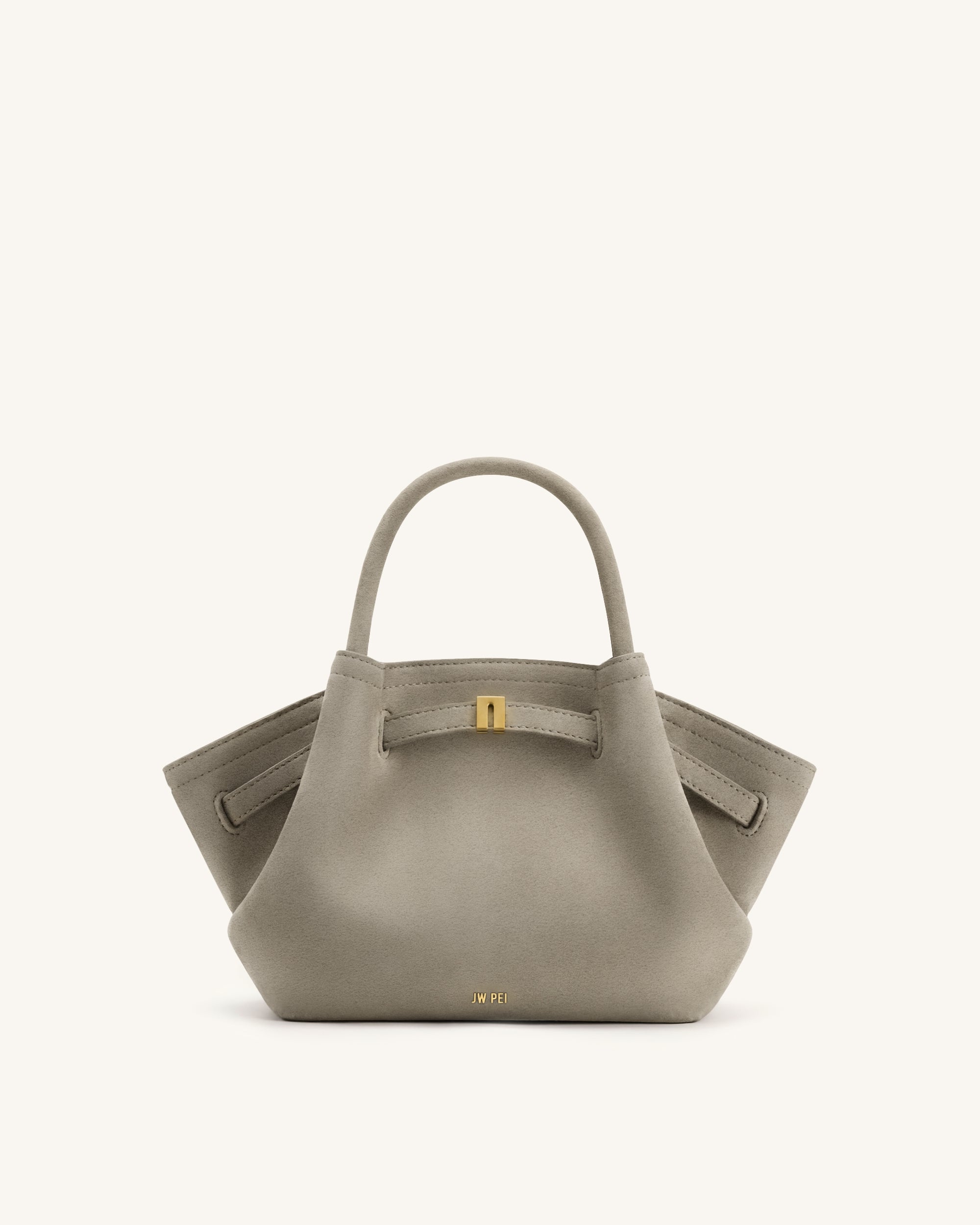 Hana Mini Faux Suede Tote Bag - Gray