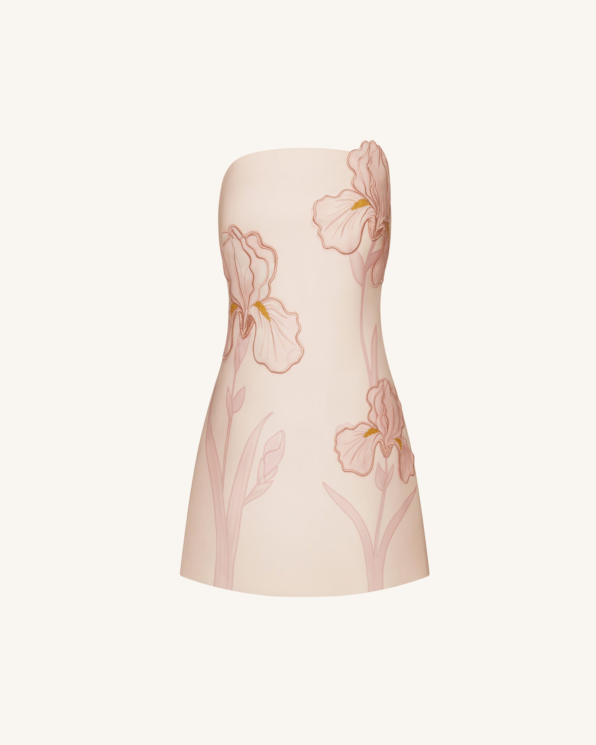 Iris Floral Print Strapless Dress - Pink - Image 3