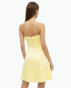 Alternative view of Orchid Embroidered Strapless A-Line Midi Dress - Pale Yellow