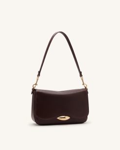 Alternative view of Sofia Classic Flap Shoulder Bag - Dark Brown