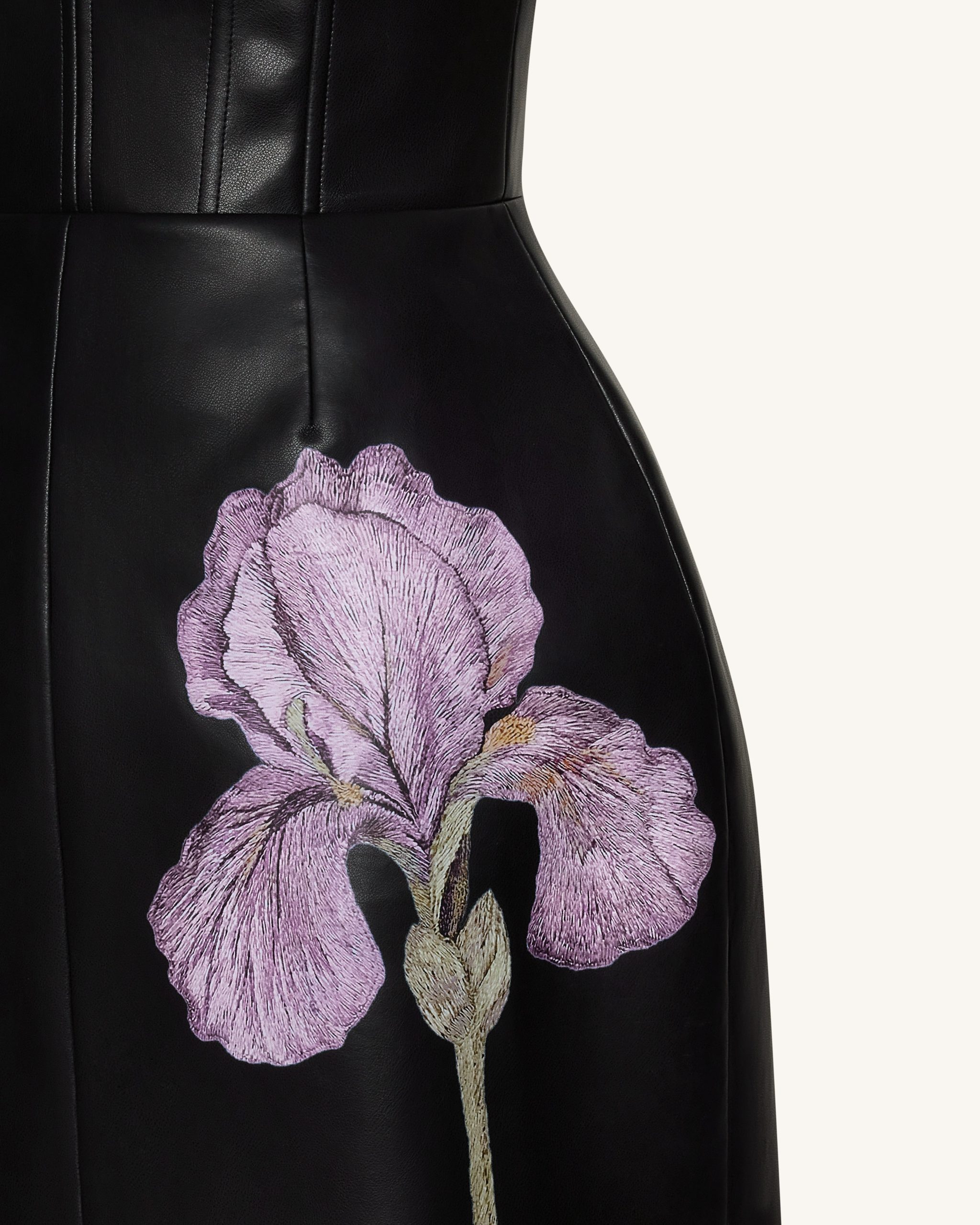 Iris Floral Print Corset Dress - Black - Image 5