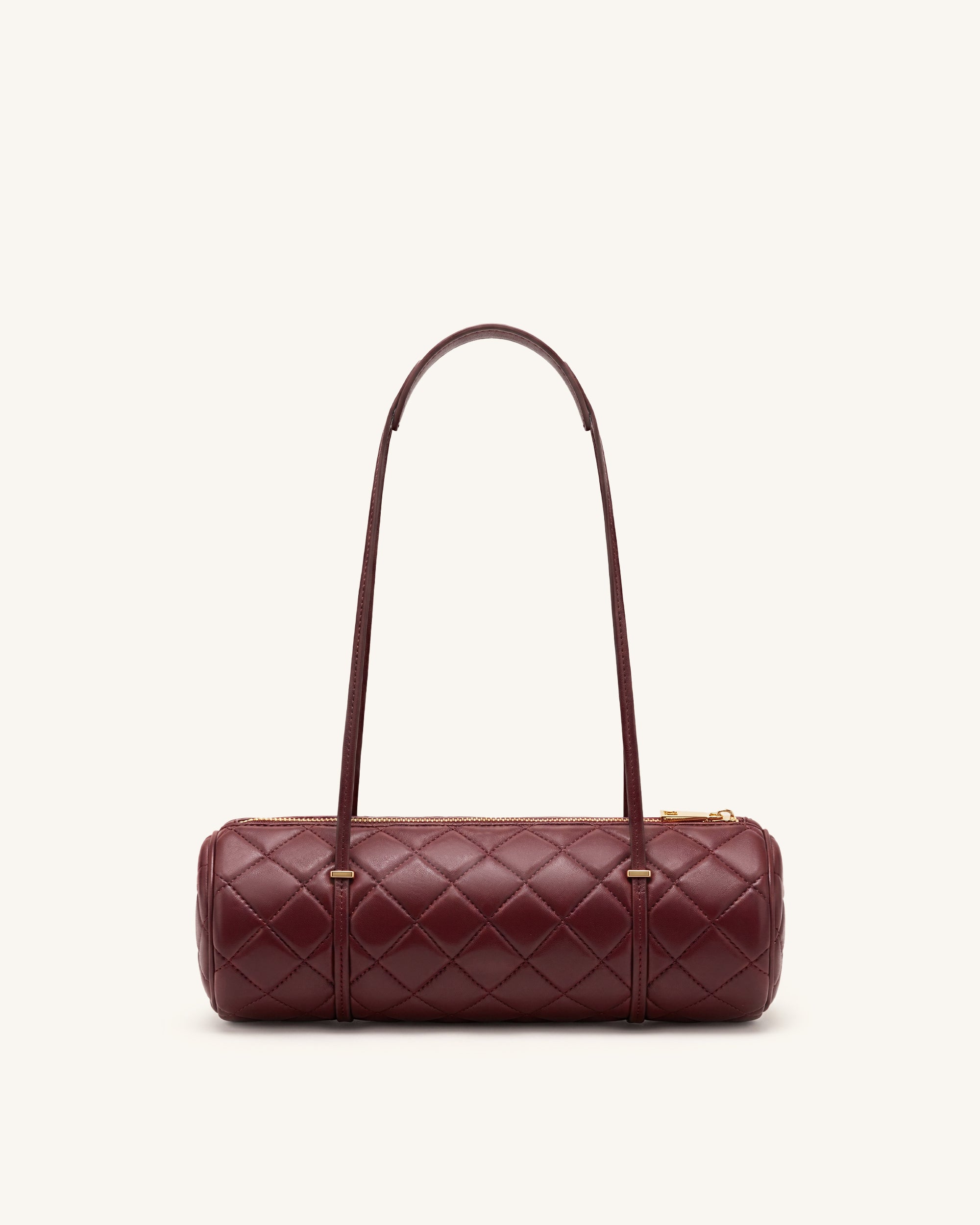 Marcella Quilted Cylinder Shoulder Bag - Burgundy - Image 3