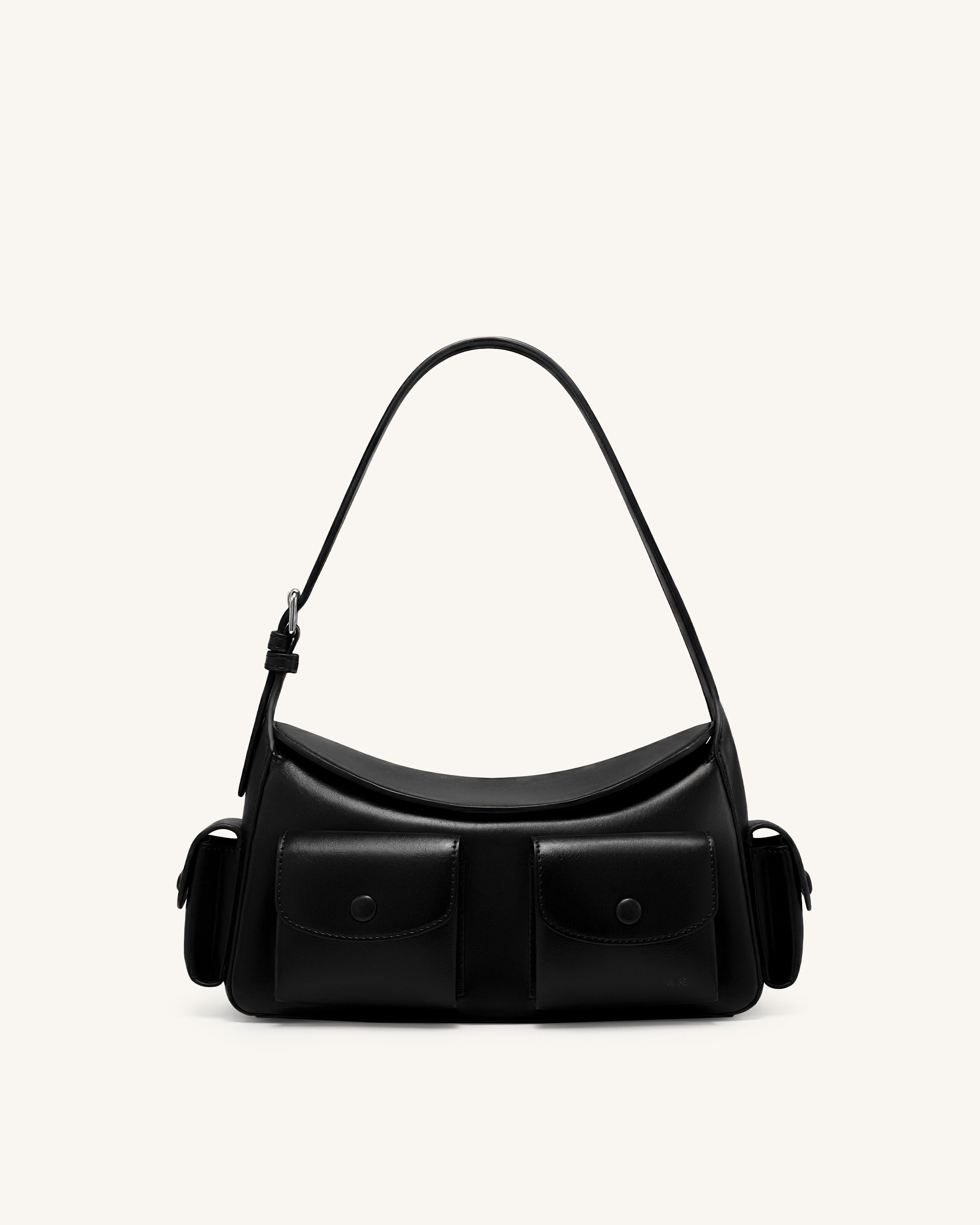 Corinne Multi-Pocket Shoulder Bag - Black