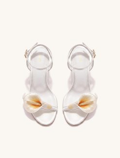 Alternative view of Alivia Calla Lily Gold Metal Heel Sandals - White