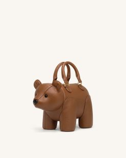 Bernie Bear Top Handle Bag - Brown