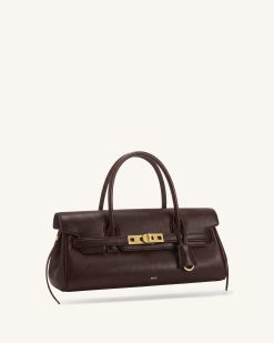 Alternative view of Yara Small Top Handle Shoulder Bag - Deep Coffee