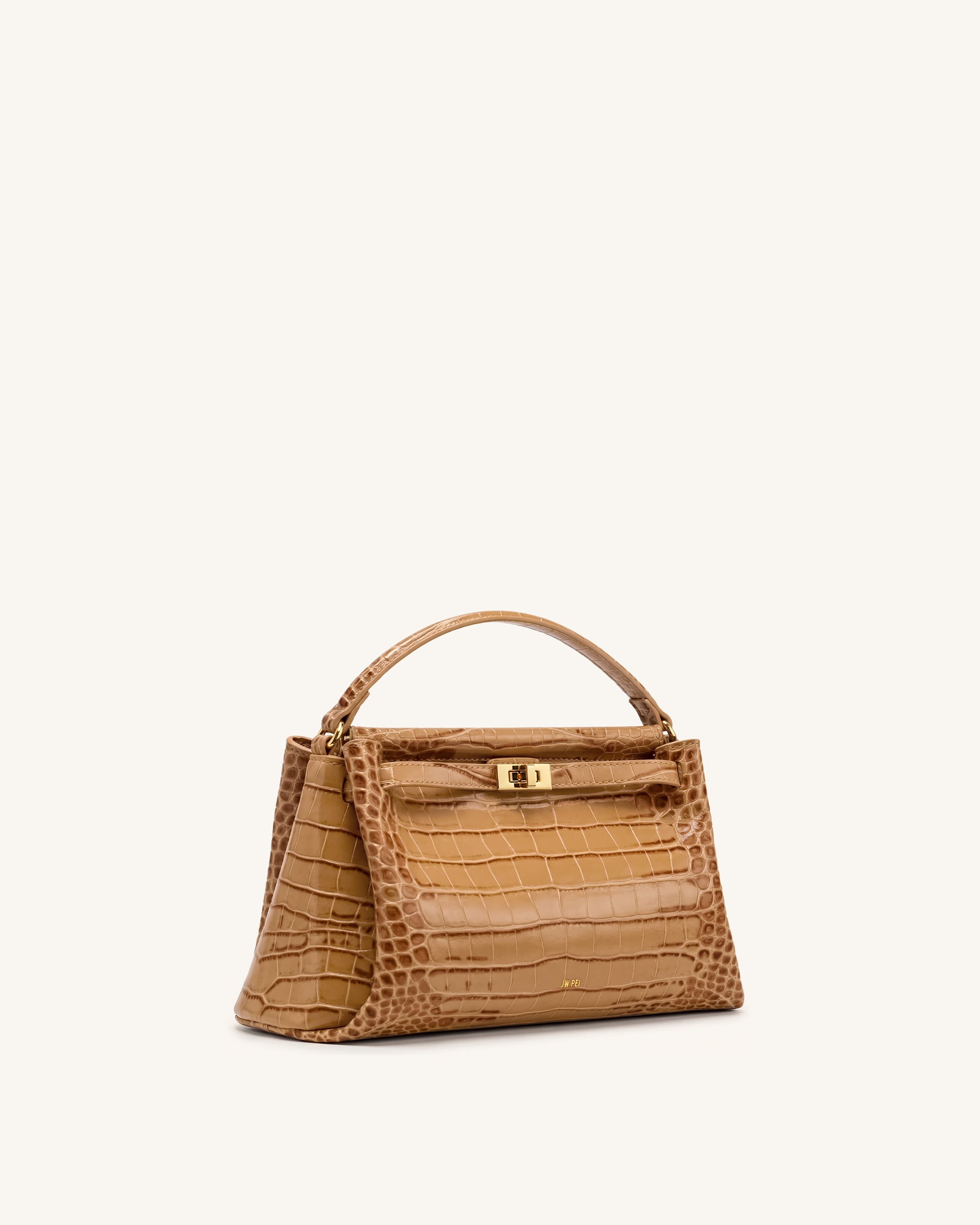 Carmen Top Handle Bag - Khaki Croc - Image 2