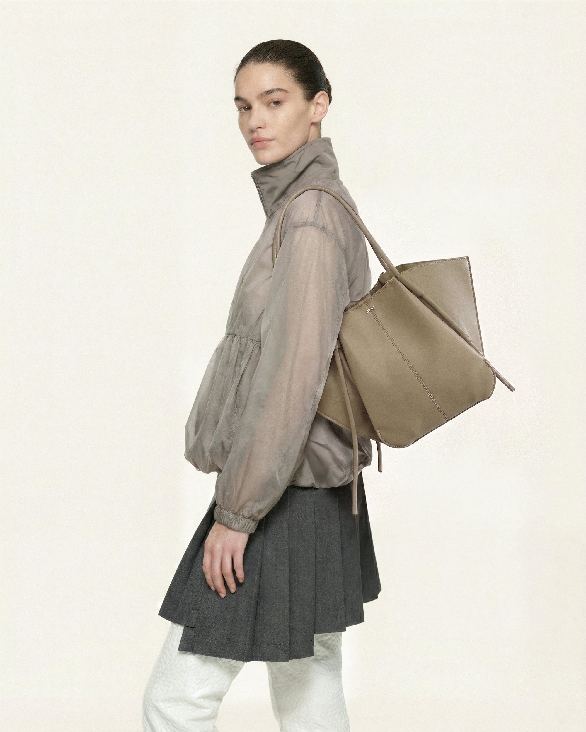 Nala Wide Tote Bag - Taupe - Image 2