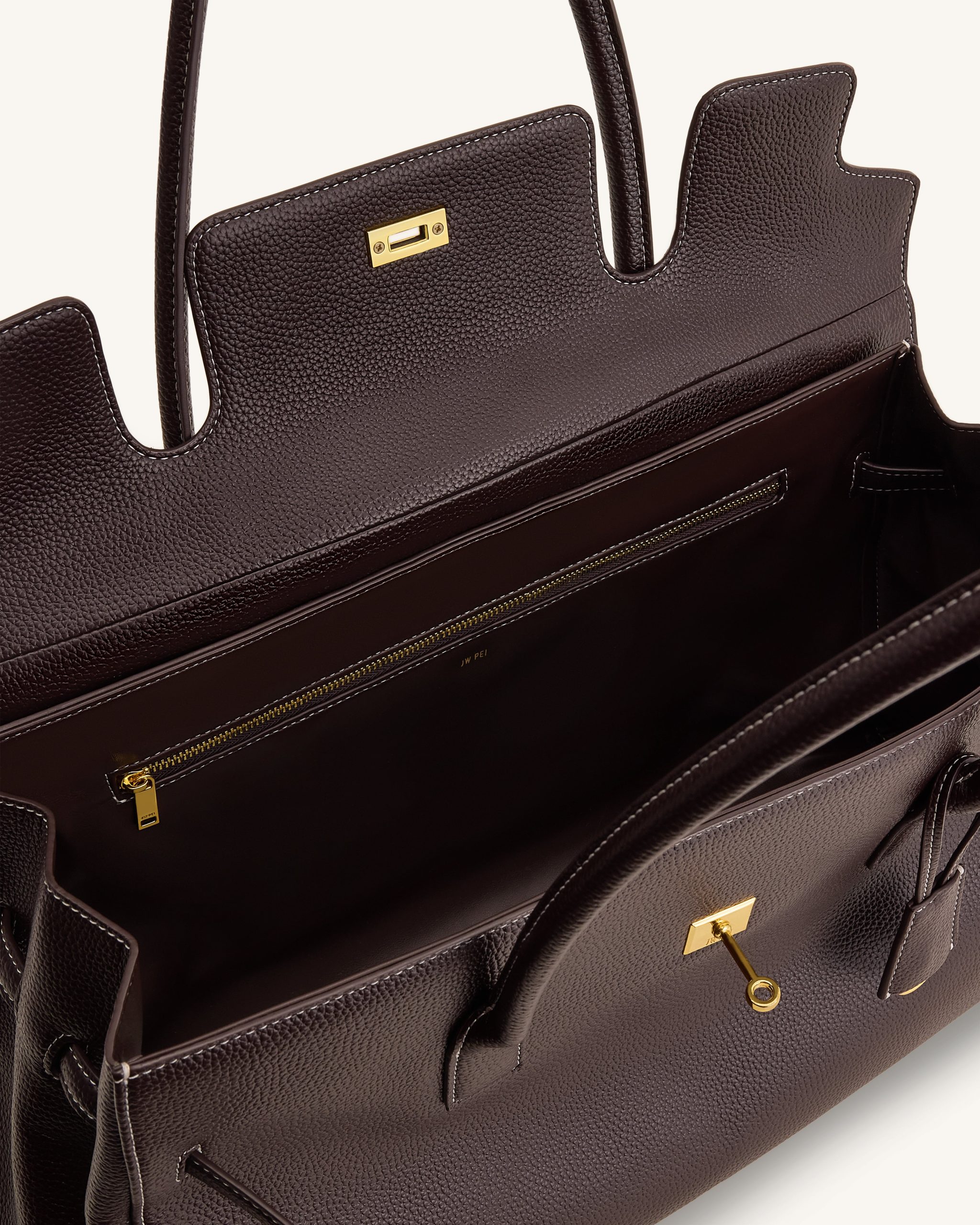 Yara Large Shoulder Bag - Dark Brown - Image 4