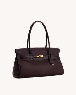 Alternative view of Yara Large Shoulder Bag - Dark Brown