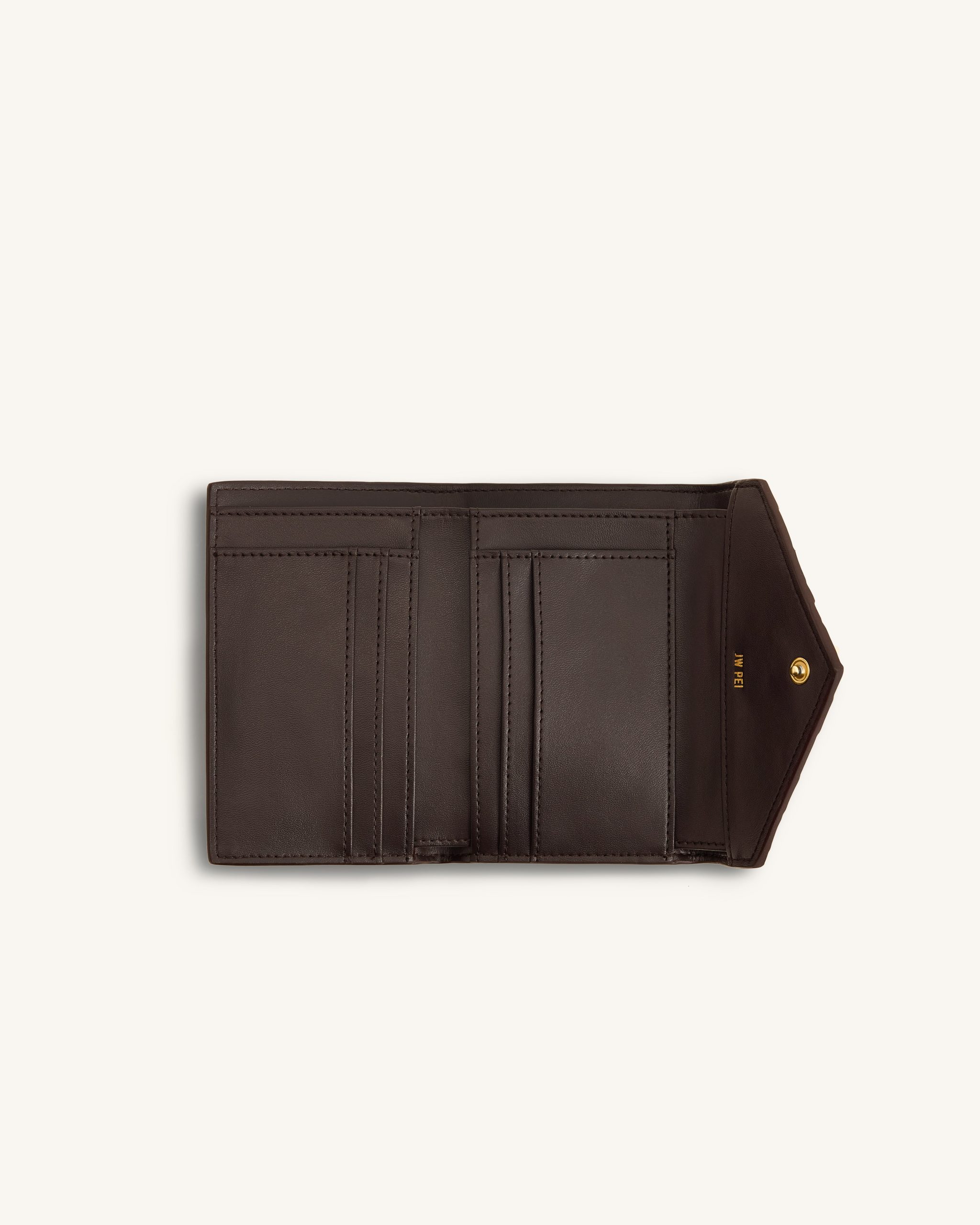 Celeste Woven Textured Envelope Wallet - Chocolate - Image 3