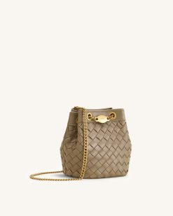 Alternative view of Yara Hand-Woven Bucket Bag - Taupe