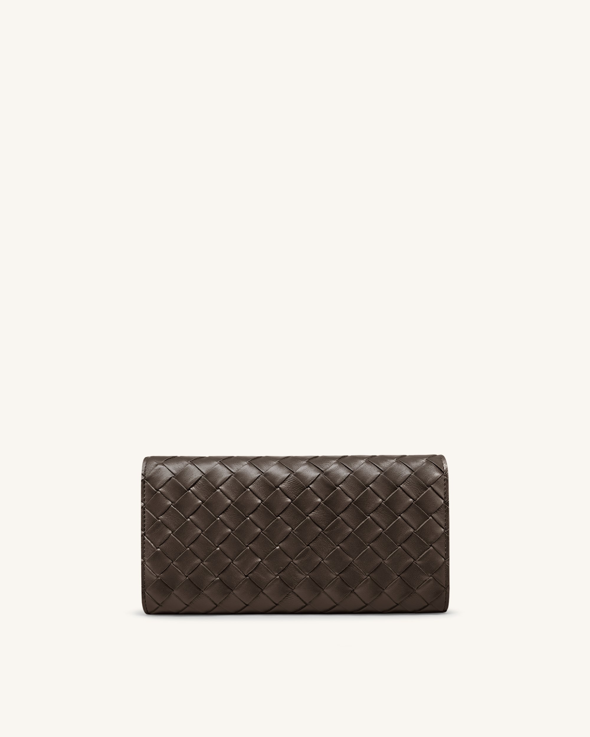 Woven Texture Flap Wallet - Chocolate - Image 3