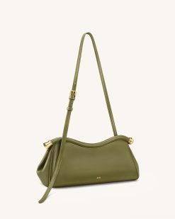 Alternative view of Naomi Curved Shoulder Bag - Olive Green