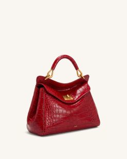 Alternative view of Lucia Classic Top Handle Bag - Burgundy Croc