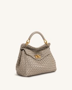 Alternative view of Lucia Classic Woven Top Handle Bag - Mud Gray