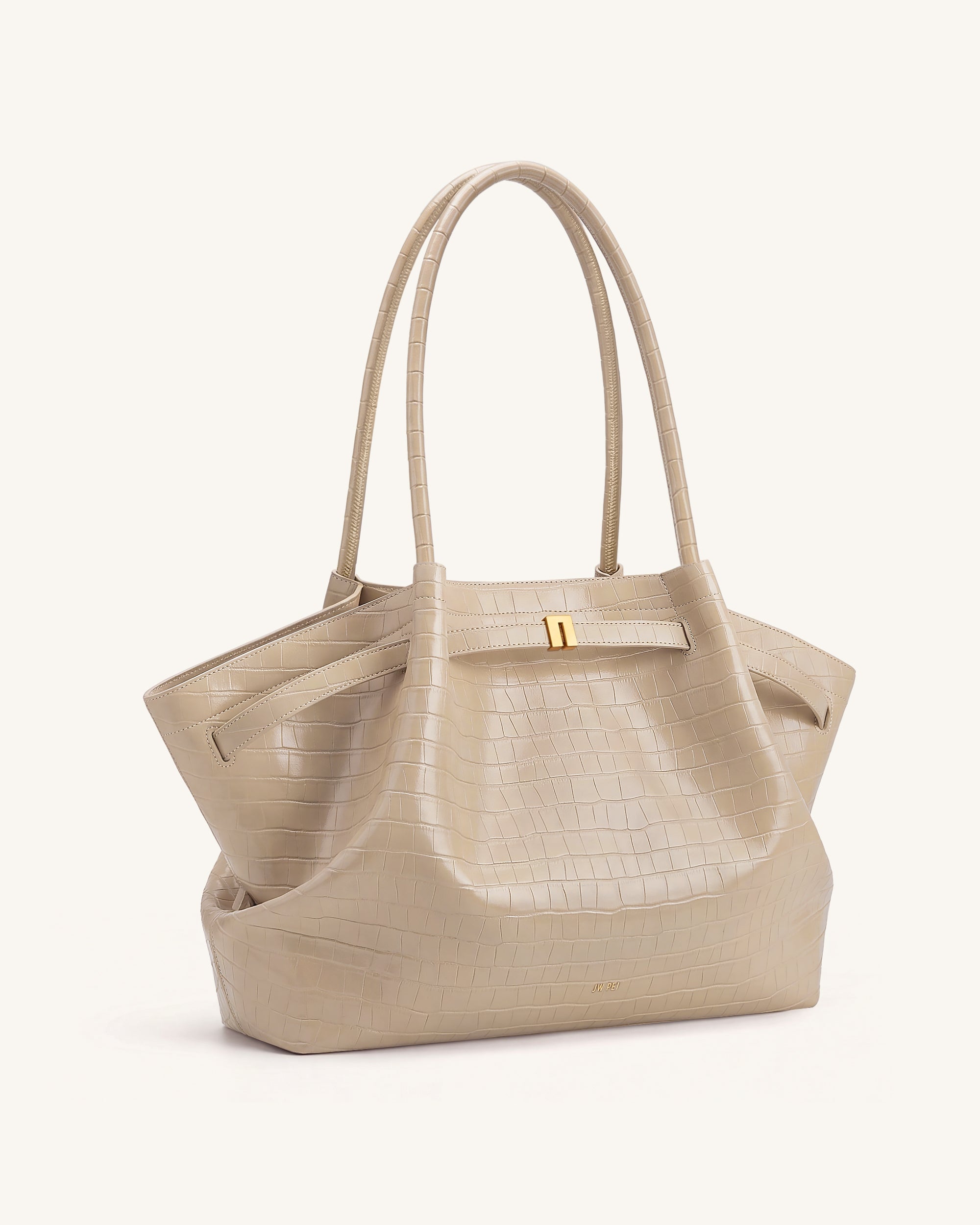 Hana Large Tote Bag - Elephant Grey Croc - Image 2