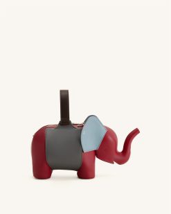 Claire Elephant Shaped Handbag - Red/Dark Gray