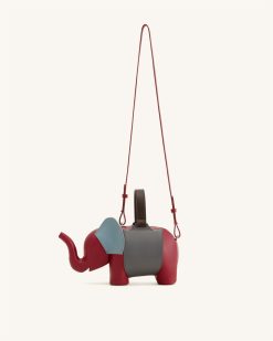 Alternative view of Claire Elephant Shaped Handbag - Red/Dark Gray